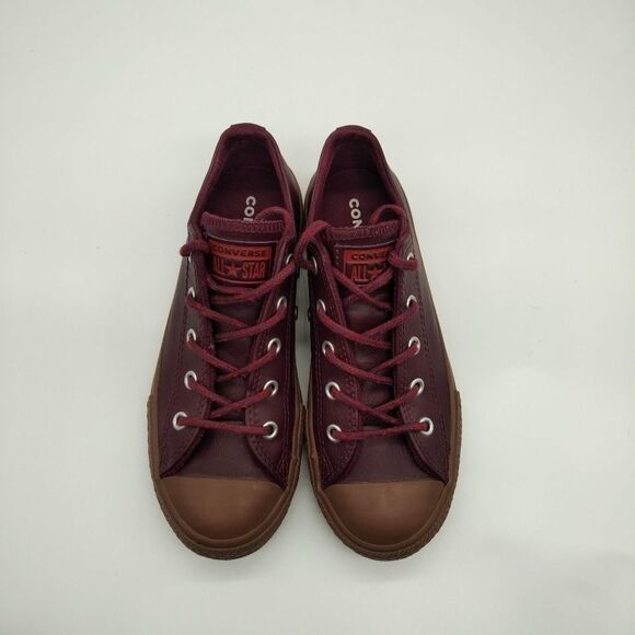 Converse Chuck Taylor All Star Low Ox Red Sangria Gum Sneakers Youth Size 2 - Picture 6 of 8